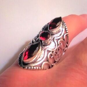 Garnet 925 Sterling Silver Ring